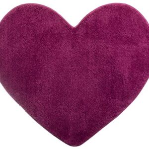 Brandsseller Alfombrilla de baño de microfibra, diseño de corazón, aprox. 70 x 80 cm, color lila
