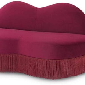 Casa Padrino sofá de Terciopelo de diseño Labios Boca Rojo Burdeos 195 x 80 x A. 97 cm - Muebles de salón de diseño - Colección de Lujo