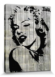 1art1 Marilyn Monroe Póster Impresión En Lienzo Con Faldas Y A Lo Loco, Loui Jover Cuadro En Bastidor De Camilla De Madera | Mural XXL | Imagen 40x30 cm