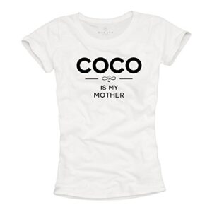Camisetas chulas Mujer - Coco IS MY Mother - Blancas L