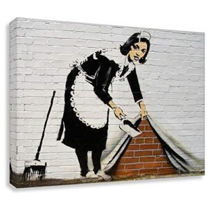 'Impresión Sobre Kunstbrüder "Banksy" Graffiti – de 40 x 30 cm "Sweeper. Imagen montado en bastidor arte pop, fotografía para pared, fotografía decorativa