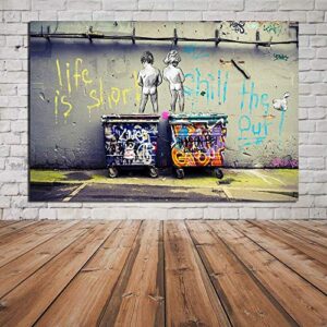 Lienzo Imprimir Pintura Graffiti Callejero Arte Pintura Banksy Hogar Salón Dormitorio Pared Decoración Creativo Chorro De Tinta Cuadro,Noframe,40x60cm