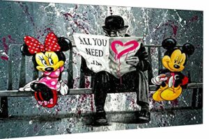 Magic Canvas Art Pop Art B8106 - Lienzo decorativo (40 x 30 cm), diseño de Mickey Mouse