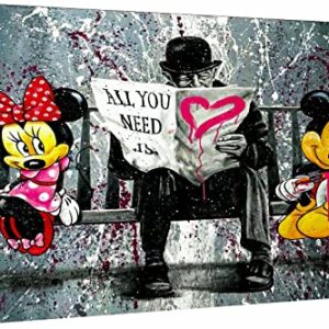 Magic Canvas Art Pop Art B8106 - Lienzo decorativo (40 x 30 cm), diseño de Mickey Mouse