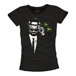 MAKAYA Camiseta Mujer Heisenberg - BR BA - Negra L