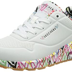 Skechers Uno Loving Love, Zapatillas Mujer, White/Multicolor, 37 EU