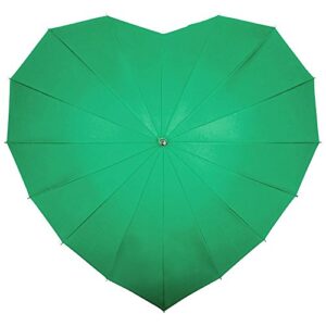 von Lilienfeld Paraguas de Iluvia Largo Clásico Calidad Grande Sombrilla Boda Nupcial Mujer Corazón verde