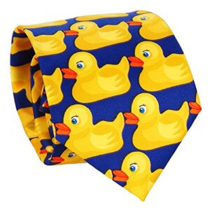 SHIPITNOW Corbata de Patos Azul y Amarillo - Corbata Original - Corbata de Disfraz
