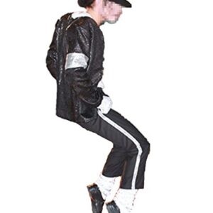 MJ Cosplay Kid Disfraz de Cosplay para Adultos 4pcs MJ Billie Jeans Jacket + Pant + Socks + Guante (W: 55-60kg H:160-170cm)